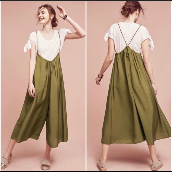 Anthropologie Pants - AKEMI + KIN Olive Green Suspender Jumpsuit Size M